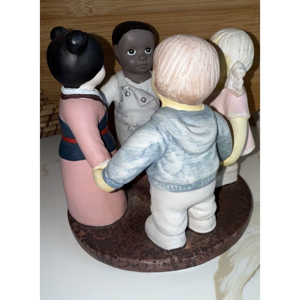 Vintage Penco 1999 Children Of The World Ceramic Painted Votive Candle Holder